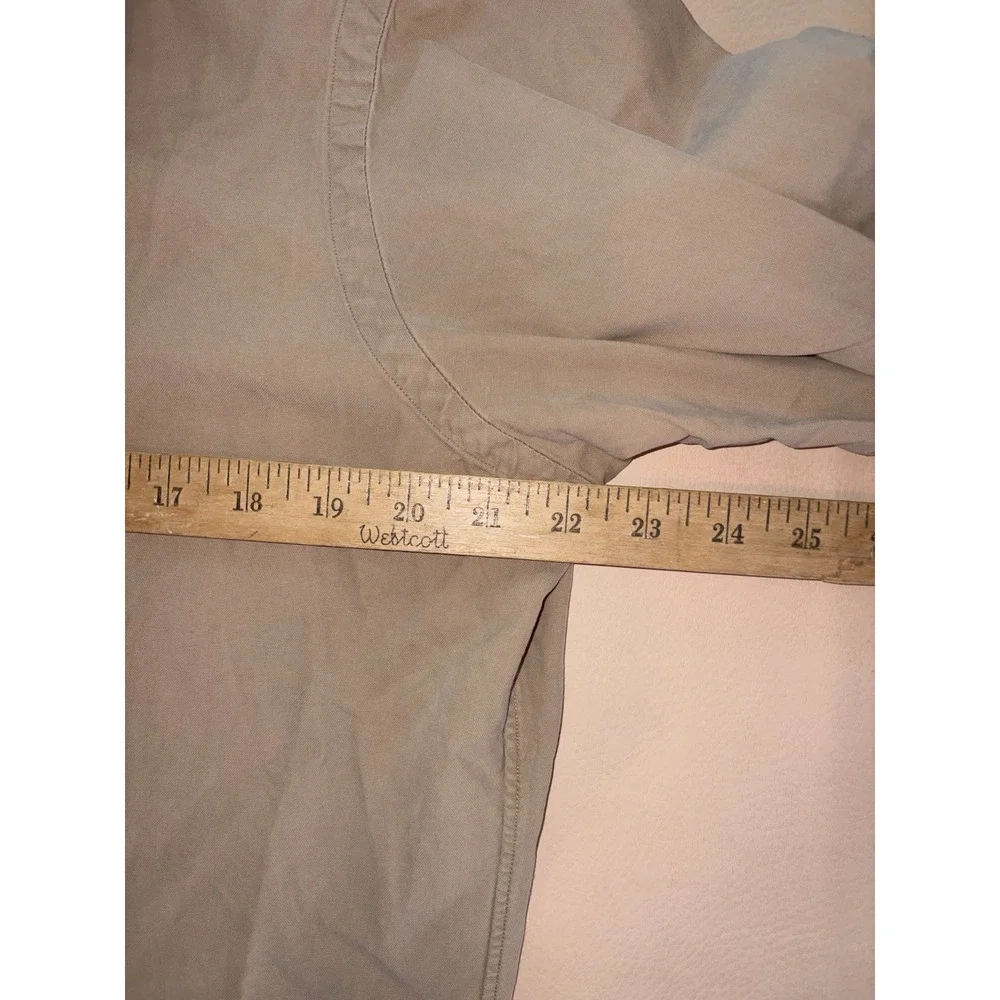 Polo Ralph Lauren Silk Blend Button Down Solid Khaki Tan Mens Medium Classic Fit